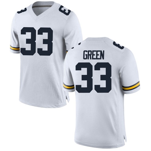 German Green Michigan Wolverines Men's NCAA #33 White Game Brand Jordan College Stitched Football Jersey EXS8454YK